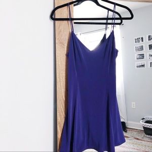 Purple mini open back dress